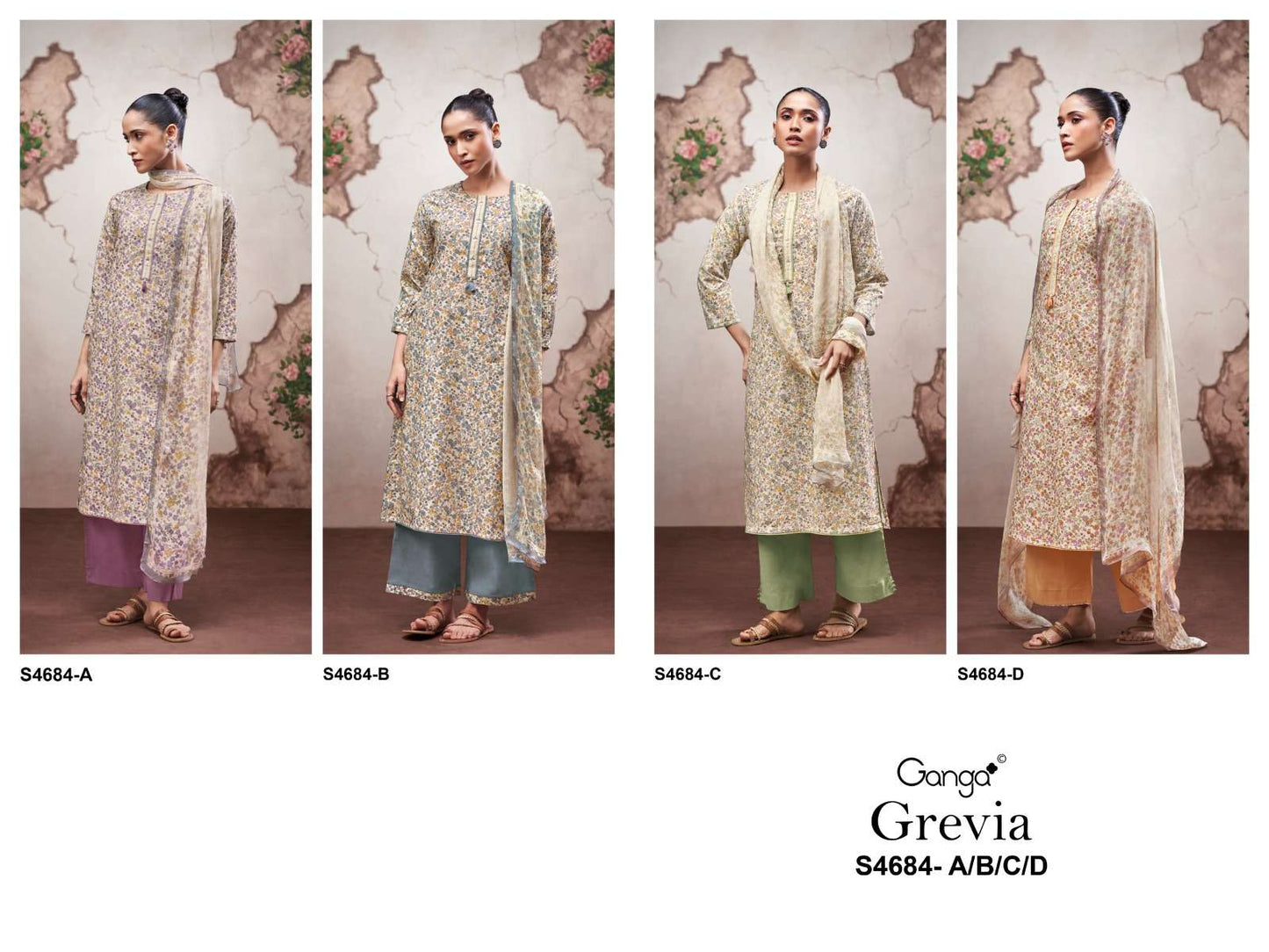 Ganga Fashion Grevia 4684 Cotton Printed Dress Material Wholesale