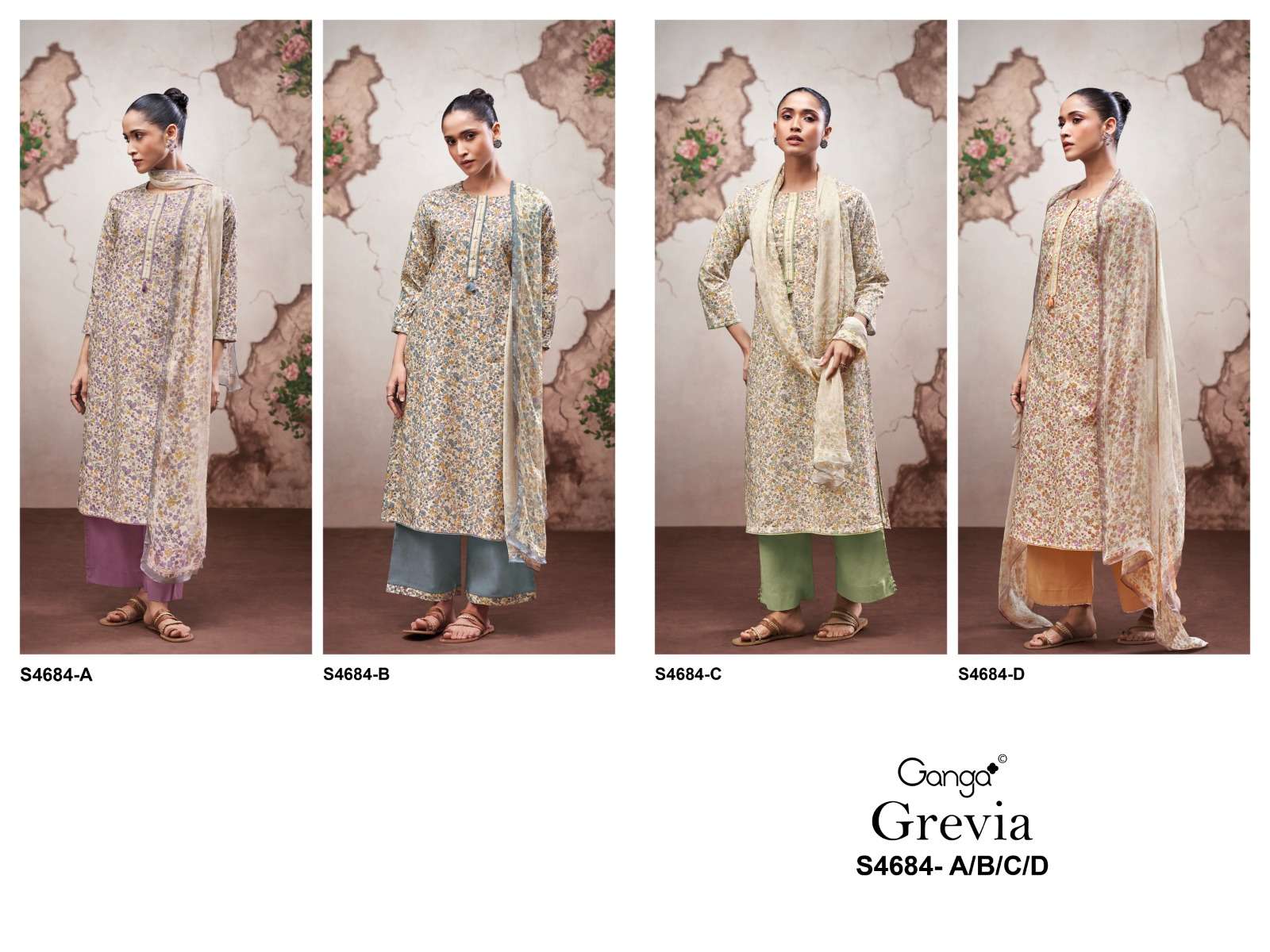 Ganga Fashion Grevia 4684 Cotton Printed Dress Material Wholesale