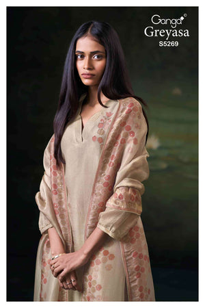 Ganga Fashion Greyasa Pure Bemberg Silk Pakistani Suit