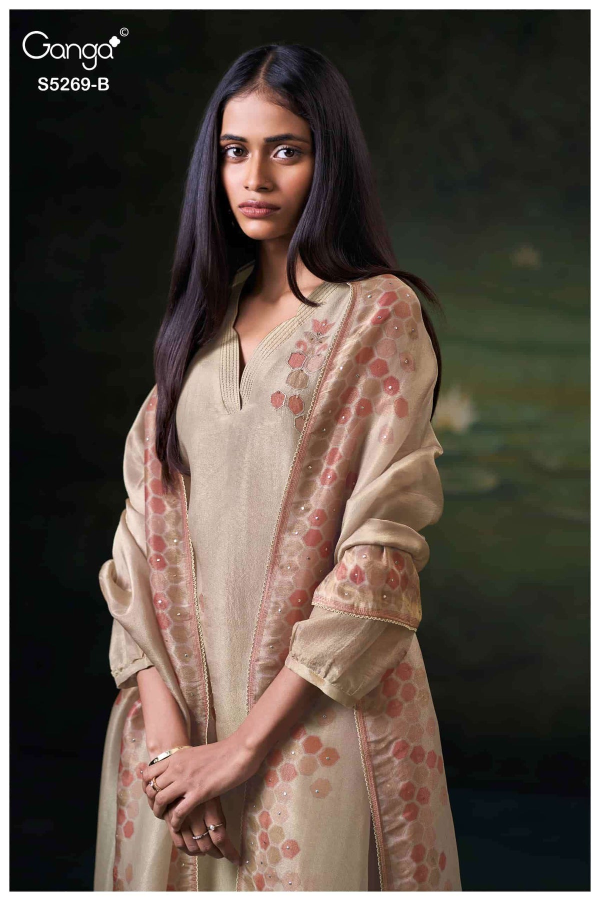 Ganga Fashion Greyasa Pure Bemberg Silk Pakistani Suit