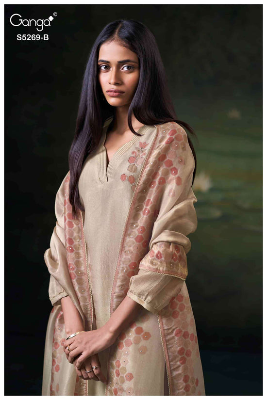 Ganga Fashion Greyasa Pure Bemberg Silk Pakistani Suit