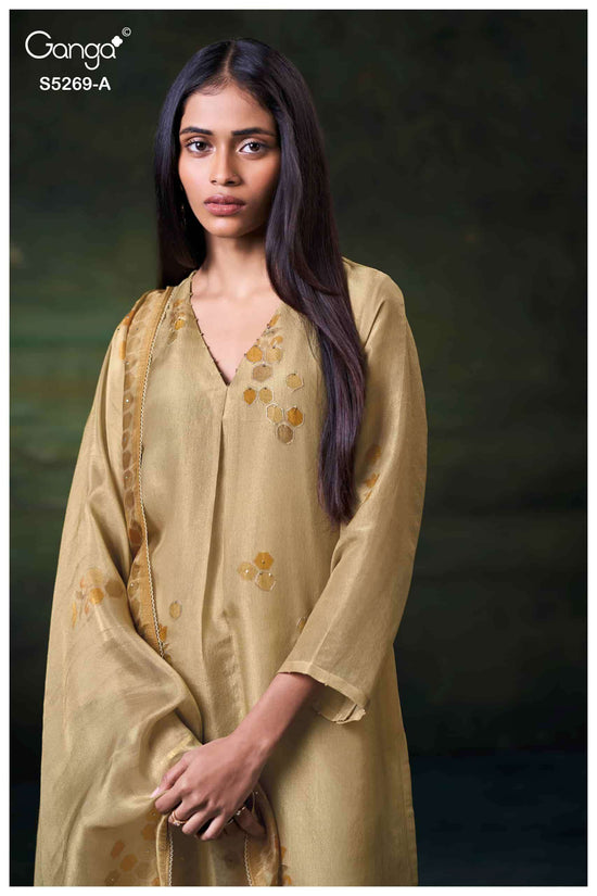 Ganga Fashion Greyasa Pure Bemberg Silk Pakistani Suit