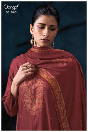 Ganga Fashion Grieya 5188 Pure Wool Pashmina Dress Material