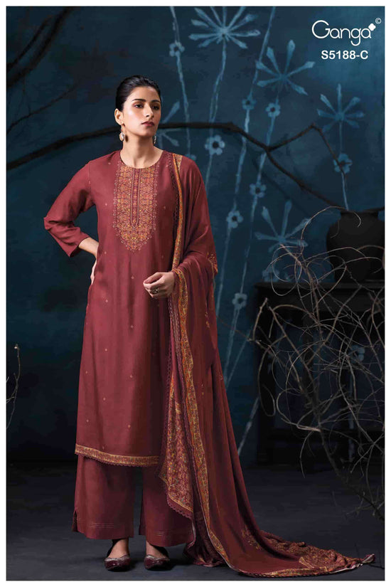 Ganga Fashion Grieya 5188 Pure Wool Pashmina Dress Material