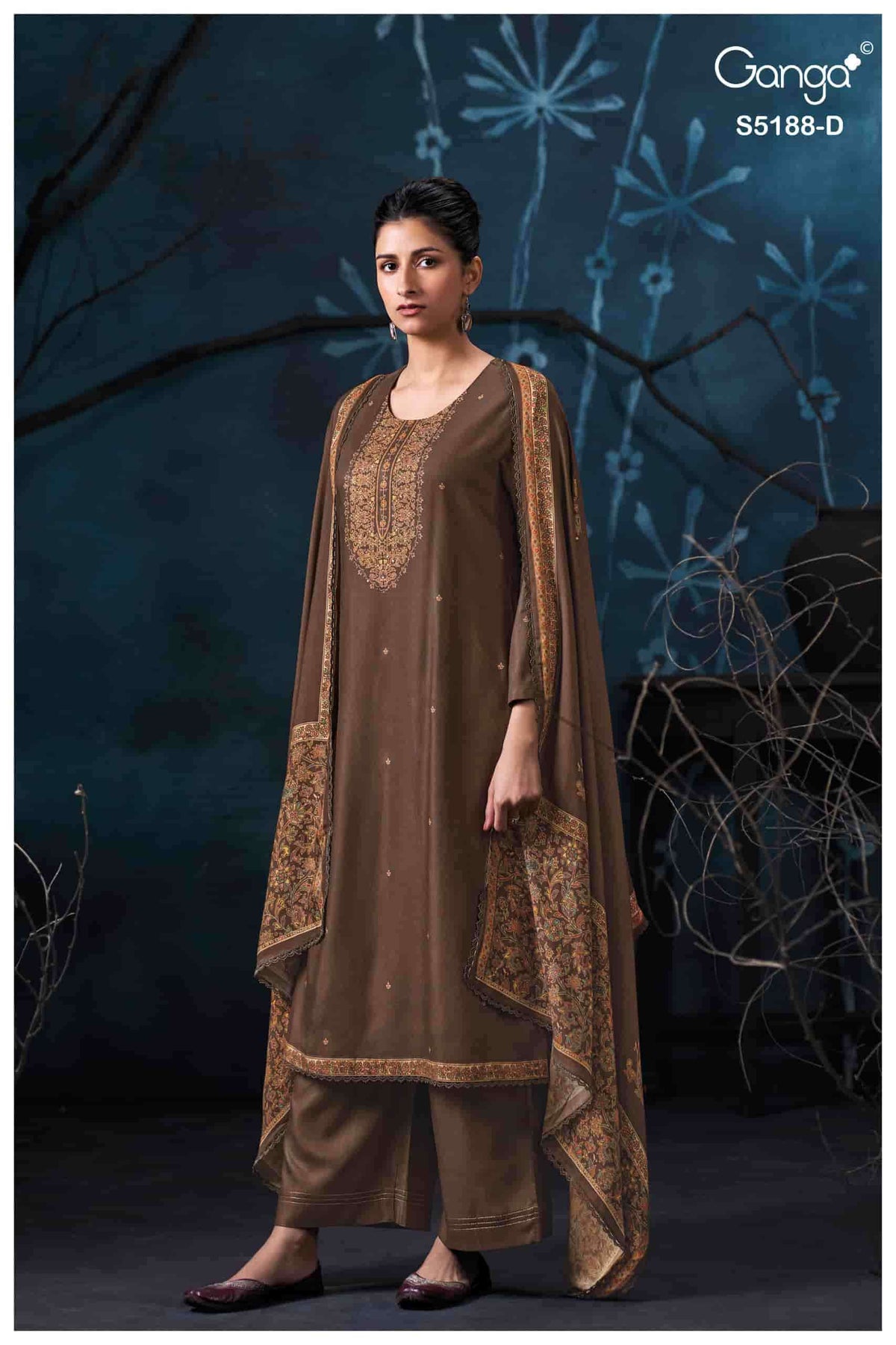 Ganga Fashion Grieya 5188 Pure Wool Pashmina Dress Material