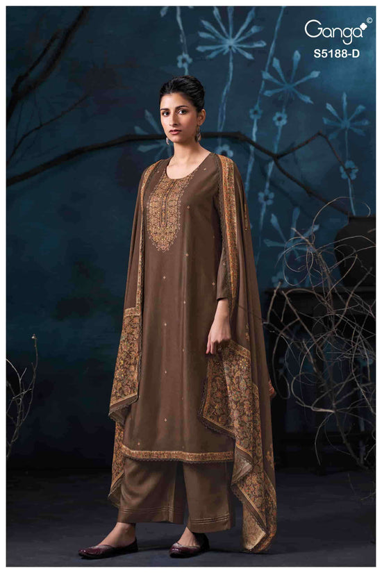 Ganga Fashion Grieya 5188 Pure Wool Pashmina Dress Material