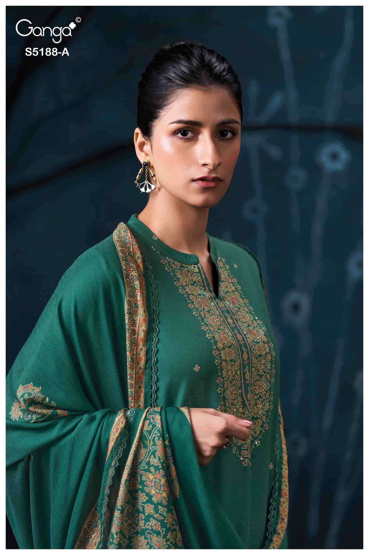 Ganga Fashion Grieya 5188 Pure Wool Pashmina Dress Material