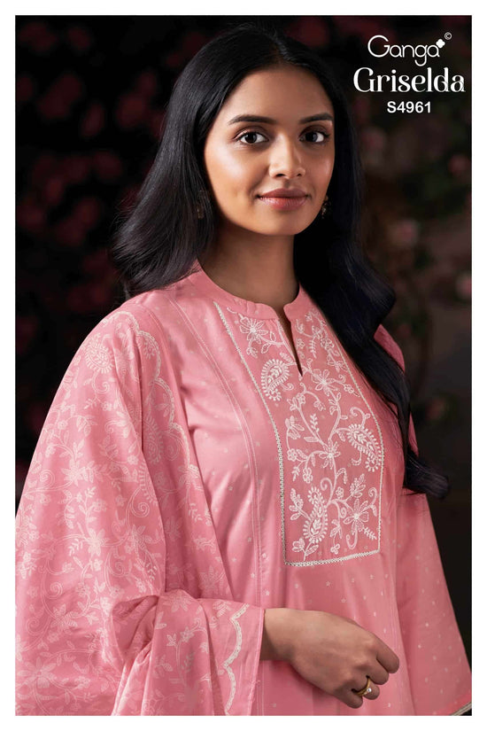 Ganga Fashion Griselda 4961 Premium Cotton Embroidered Dress Material