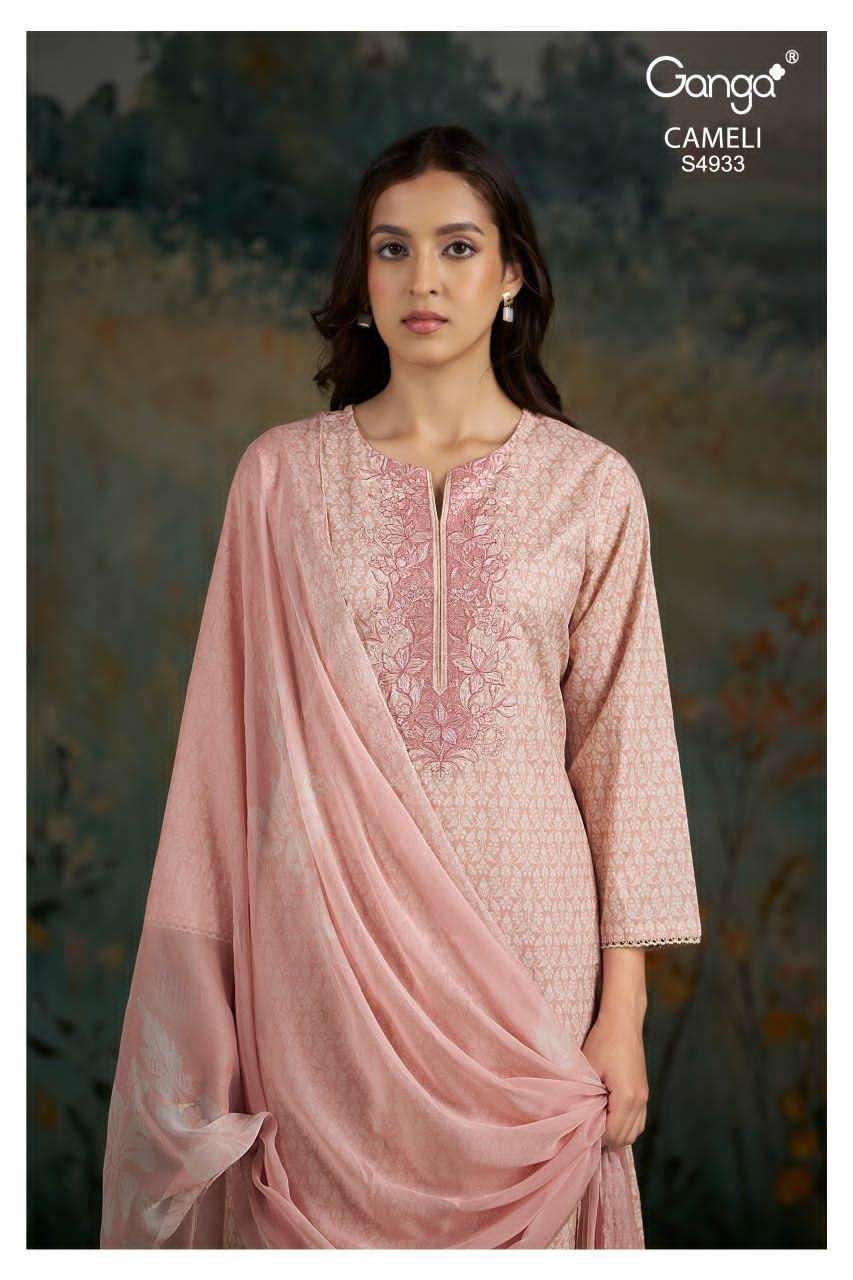 Ganga Fashion Griselda 4961 Premium Cotton Embroidered Dress Material