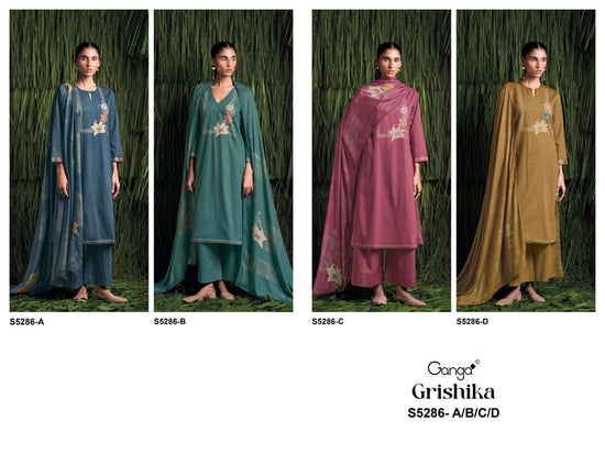 Ganga Fashion Grishika 5286 Corduroy Winter Suit Collection