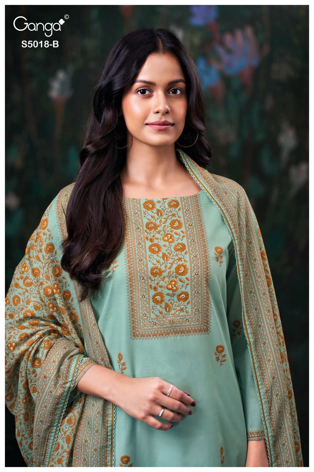 Ganga Fashion Grishya 5018 Premium Cotton Handwork Designer Dress Material