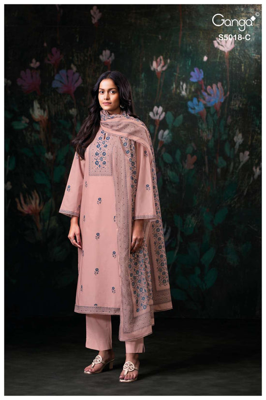 Ganga Fashion Grishya 5018 Premium Cotton Handwork Designer Dress Material - Amrah Wholesale