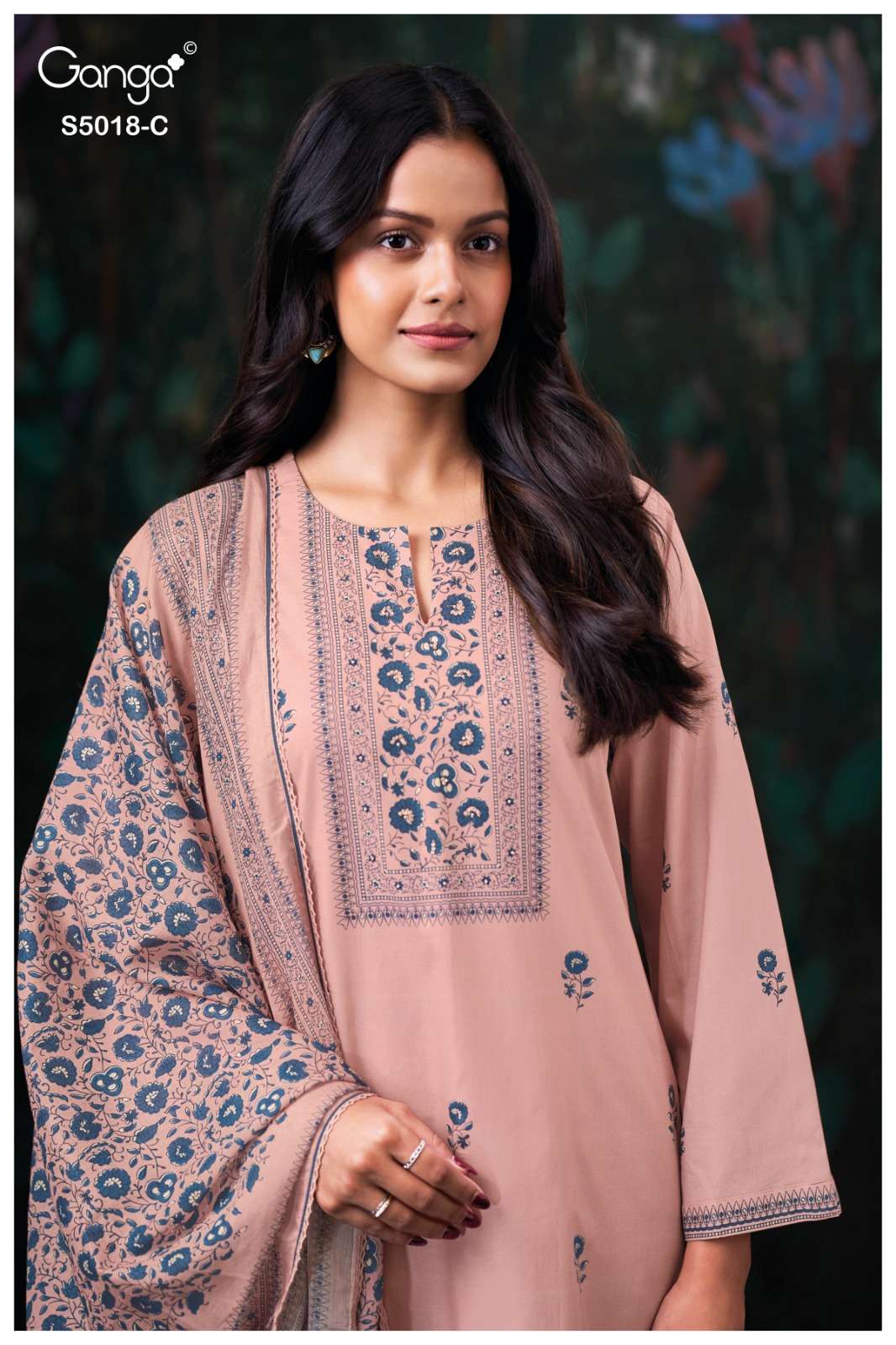 Ganga Fashion Grishya 5018 Premium Cotton Handwork Designer Dress Material - Amrah Wholesale