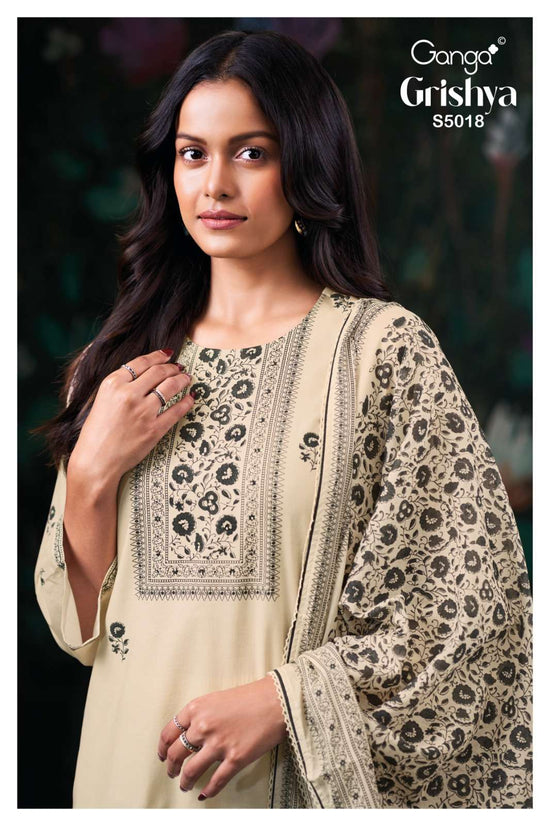 Ganga Fashion Grishya 5018 Premium Cotton Handwork Designer Dress Material - Amrah Wholesale