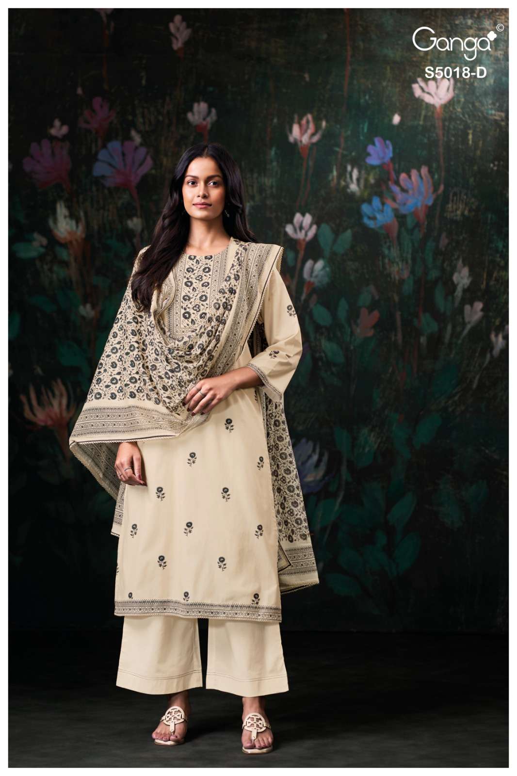 Ganga Fashion Grishya 5018 Premium Cotton Handwork Designer Dress Material - Amrah Wholesale