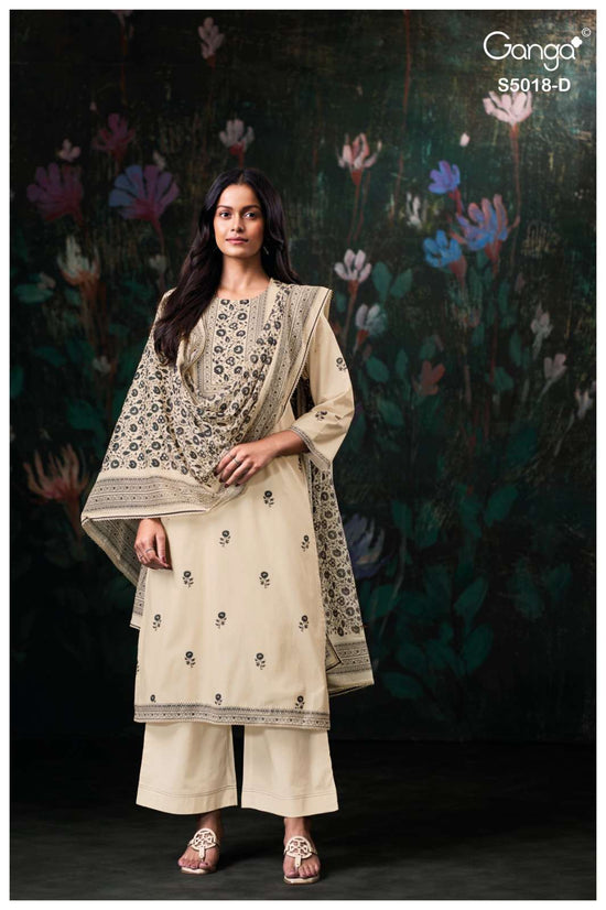 Ganga Fashion Grishya 5018 Premium Cotton Handwork Designer Dress Material - Amrah Wholesale