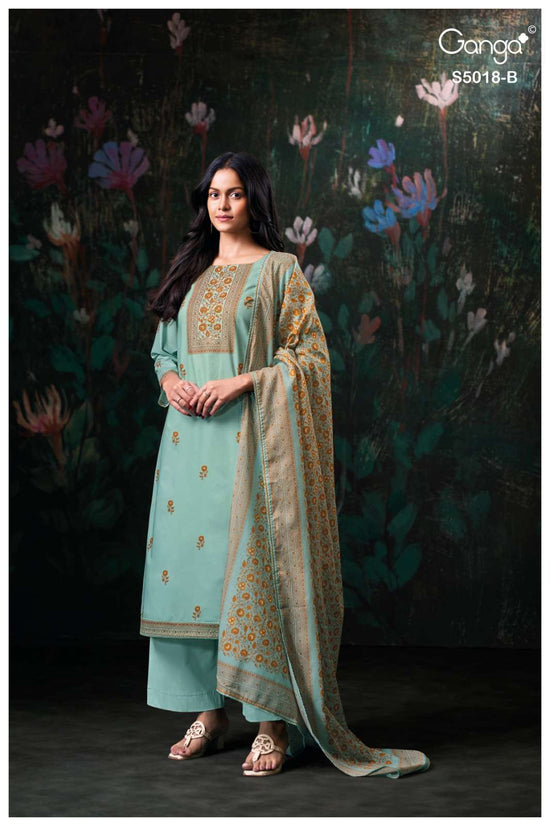 Ganga Fashion Grishya 5018 Premium Cotton Handwork Designer Dress Material - Amrah Wholesale