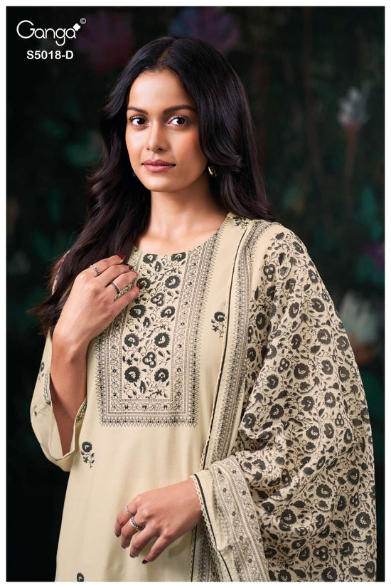 Ganga Fashion Grishya 5018 Premium Cotton Handwork Designer Dress Material - Amrah Wholesale