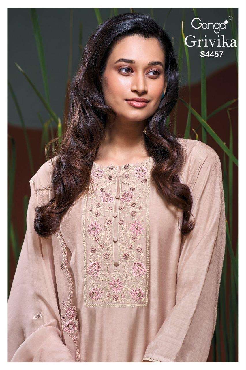 Ganga Fashion Grivika 4457 Pure Bemberg Silk Dress Material