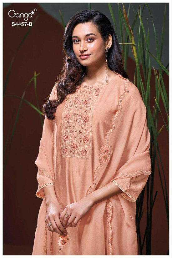 Ganga Fashion Grivika 4457 Pure Bemberg Silk Dress Material
