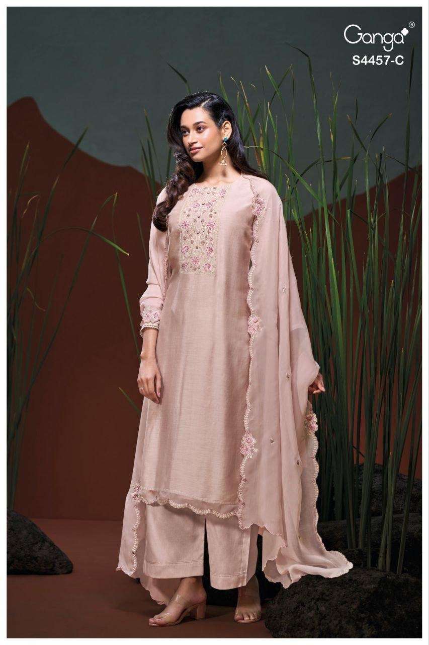 Ganga Fashion Grivika 4457 Pure Bemberg Silk Dress Material