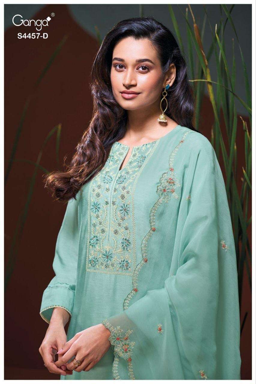 Ganga Fashion Grivika 4457 Pure Bemberg Silk Dress Material