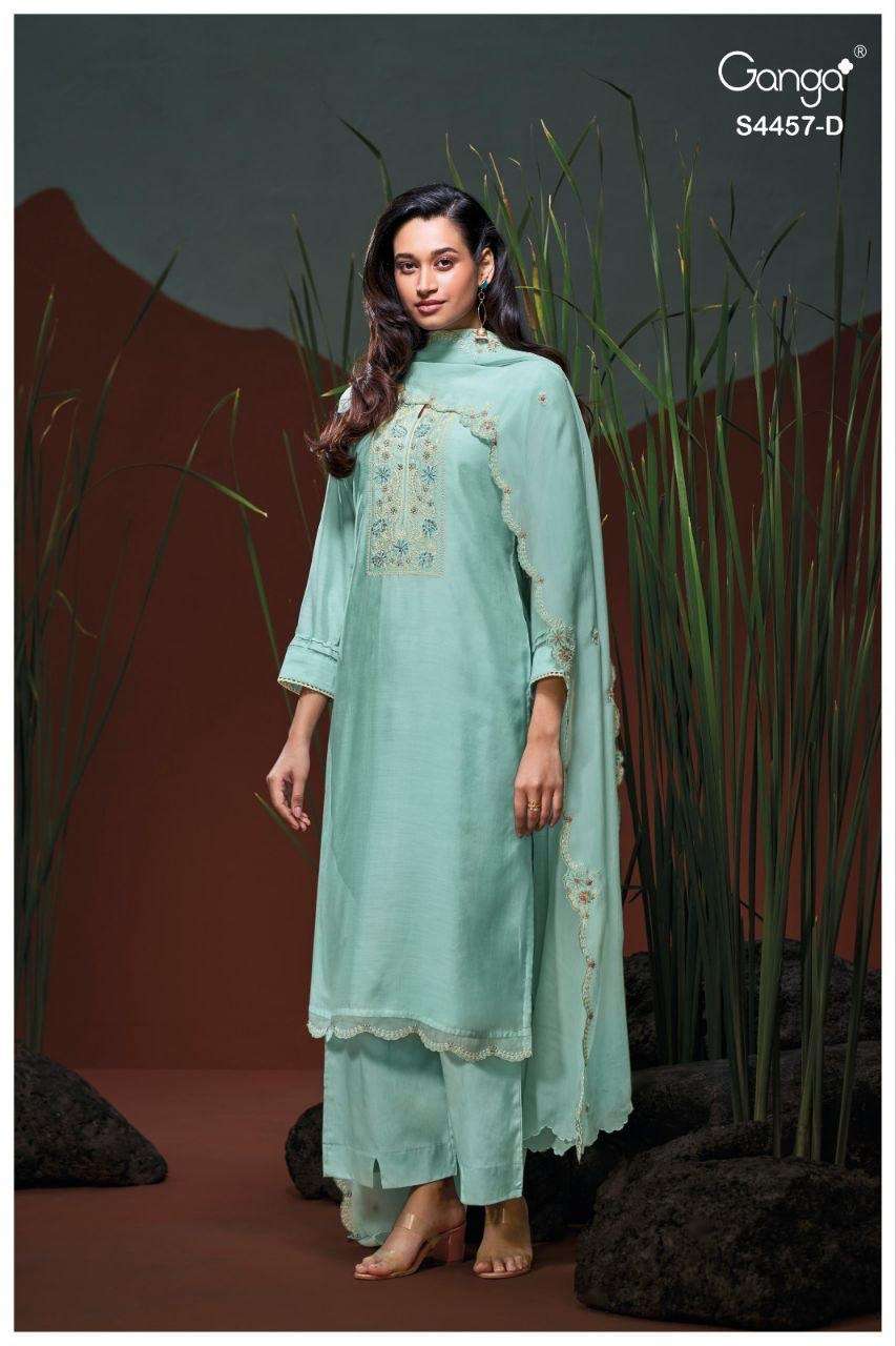 Ganga Fashion Grivika 4457 Pure Bemberg Silk Dress Material