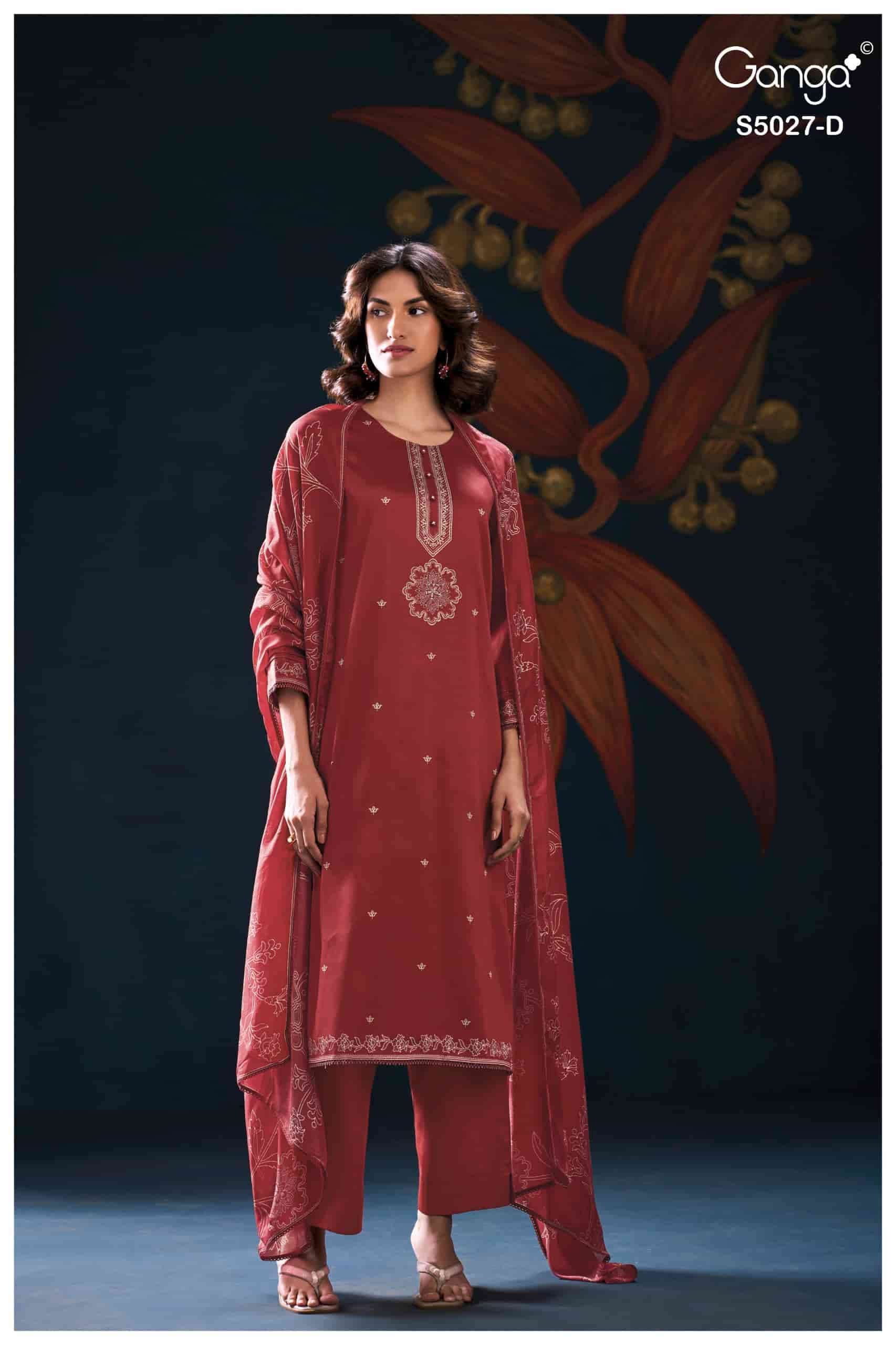 Ganga Fashion Gulrukh 5027 Premium Cotton Satin Dress Material