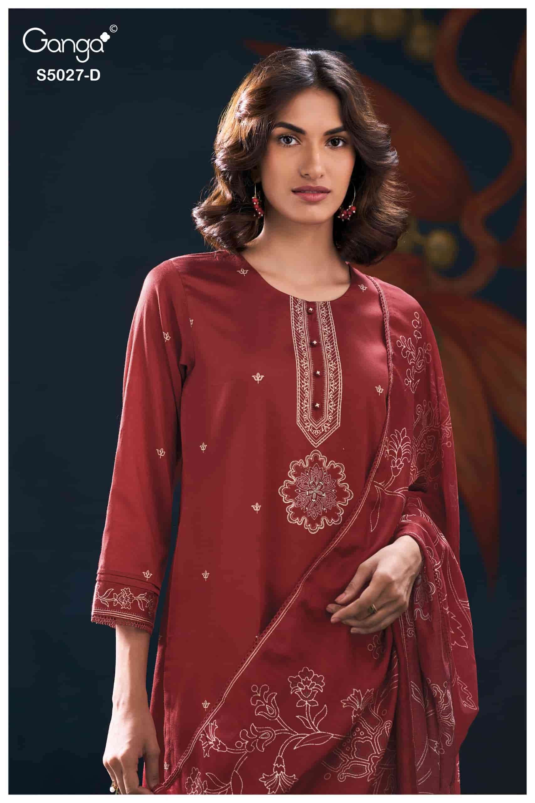 Ganga Fashion Gulrukh 5027 Premium Cotton Satin Dress Material