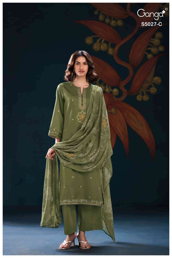 Ganga Fashion Gulrukh 5027 Premium Cotton Satin Dress Material - Amrah Wholesale