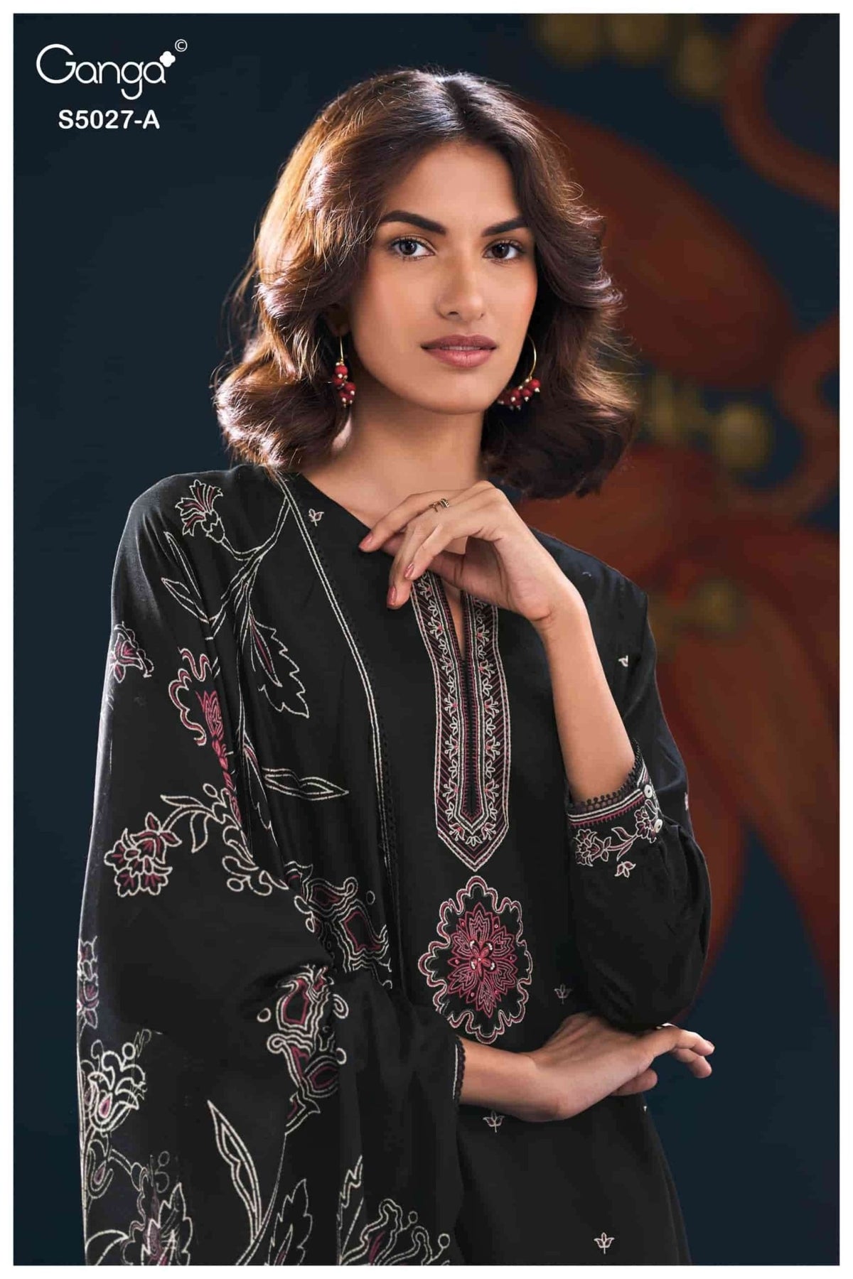 Ganga Fashion Gulrukh 5027 Premium Cotton Satin Dress Material - Amrah Wholesale