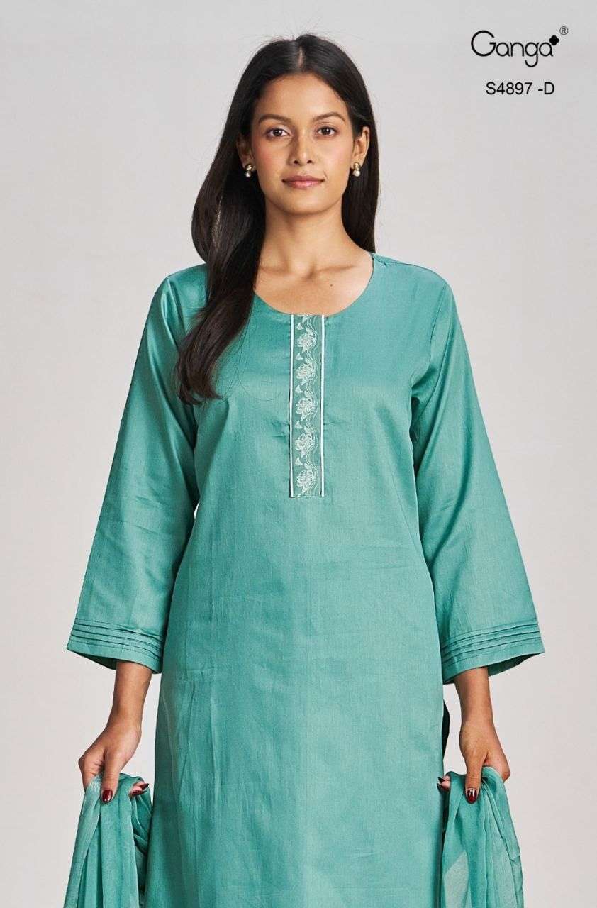 Ganga Fashion Habiba 4897 Cotton Satin Dress Material Collection