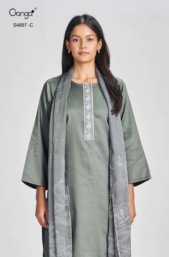 Ganga Fashion Habiba 4897 Cotton Satin Dress Material Collection