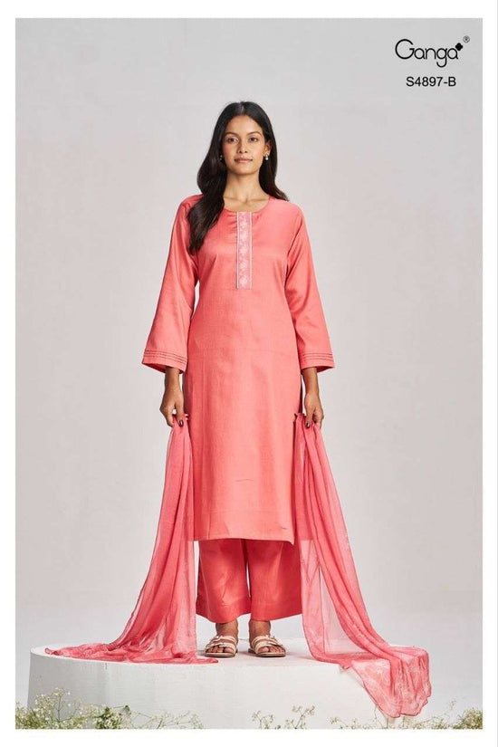 Ganga Fashion Habiba 4897 Cotton Satin Dress Material Collection