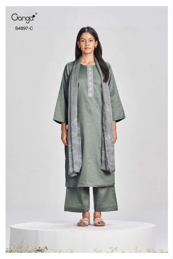 Ganga Fashion Habiba 4897 Cotton Satin Dress Material Collection