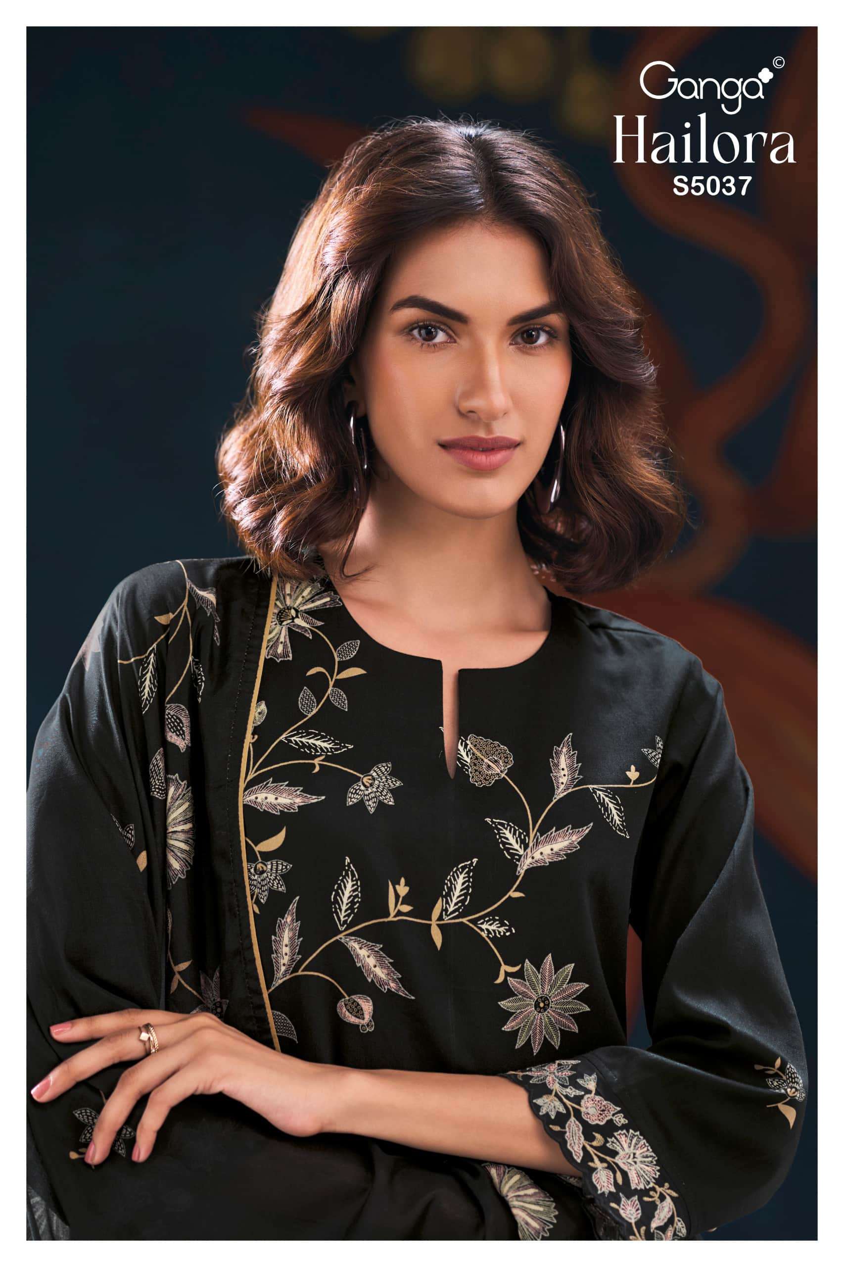 Ganga Fashion Hailora 5037 Premium Cotton Satin Dress Material
