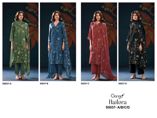 Ganga Fashion Hailora 5037 Premium Cotton Satin Dress Material