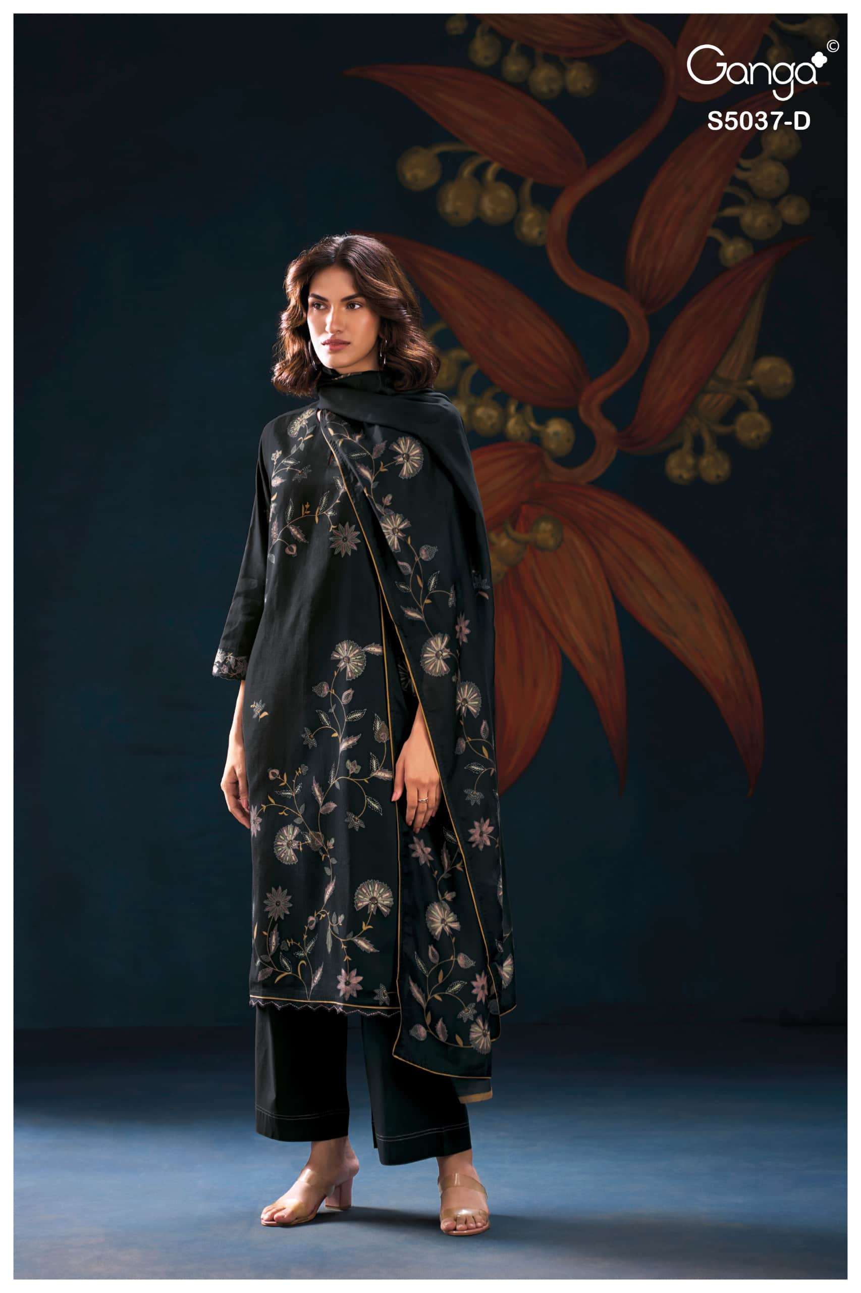 Ganga Fashion Hailora 5037 Premium Cotton Satin Dress Material