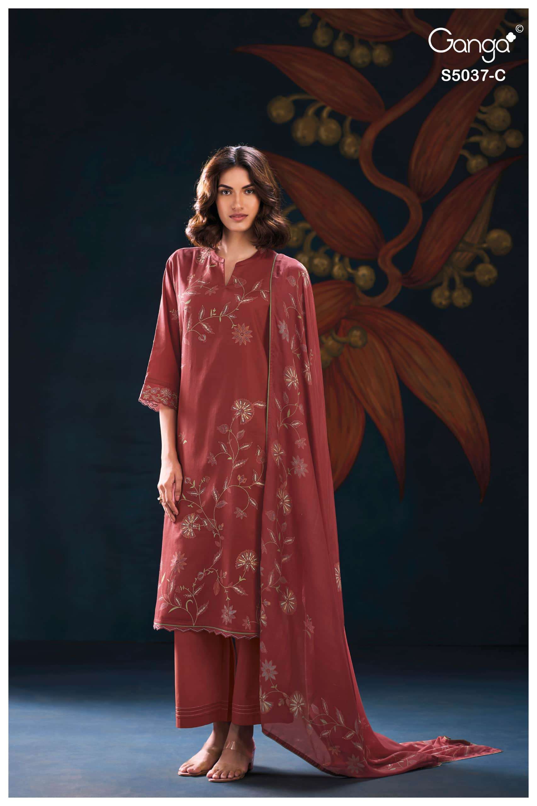 Ganga Fashion Hailora 5037 Premium Cotton Satin Dress Material
