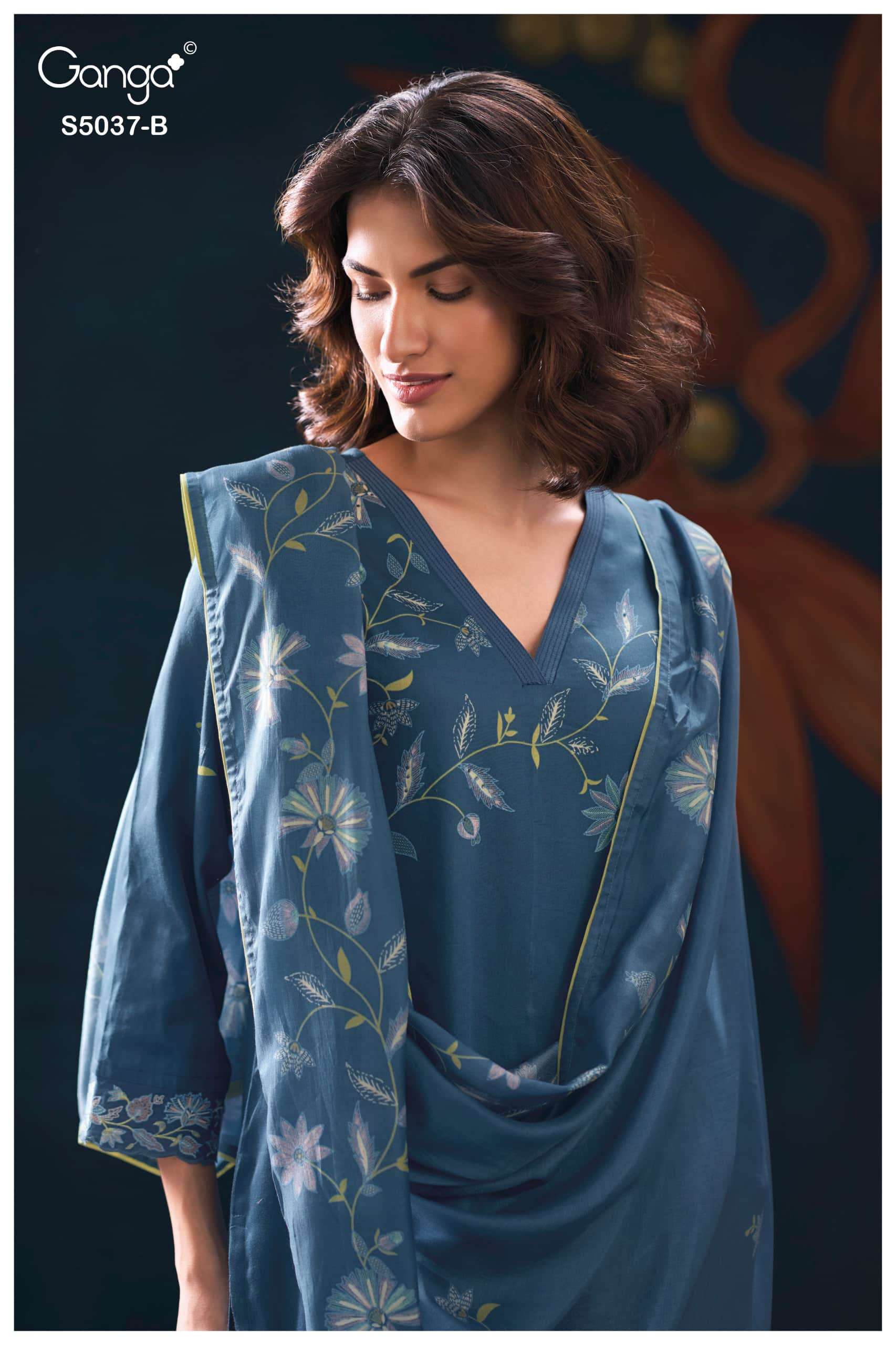 Ganga Fashion Hailora 5037 Premium Cotton Satin Dress Material