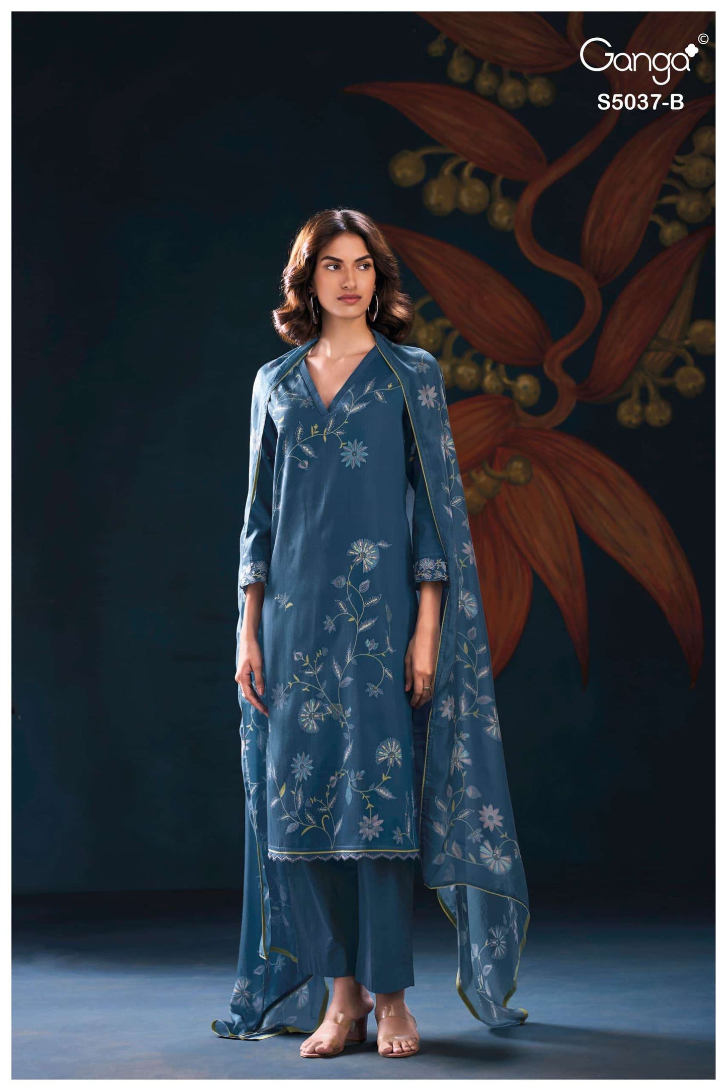Ganga Fashion Hailora 5037 Premium Cotton Satin Dress Material