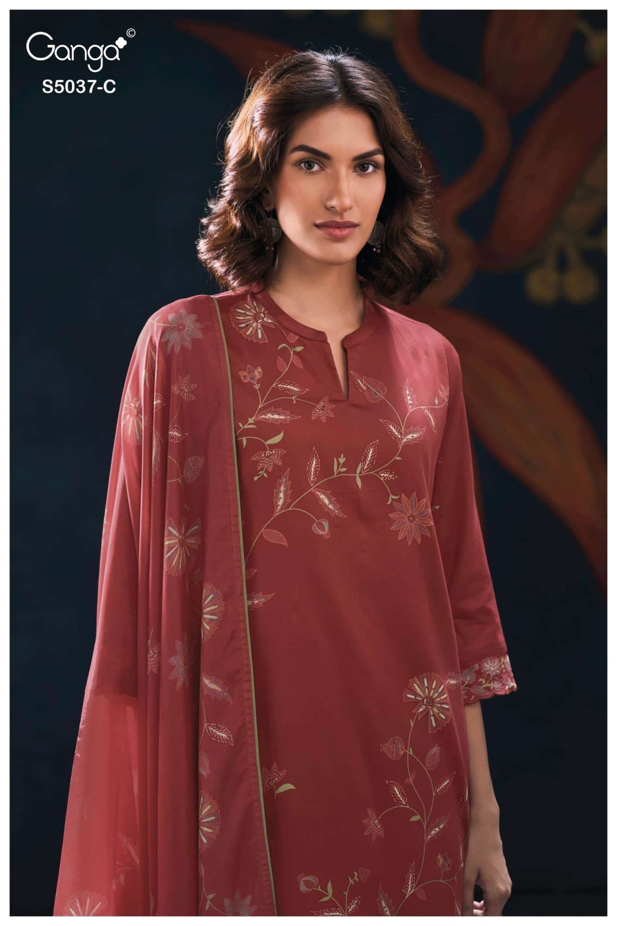 Ganga Fashion Hailora 5037 Premium Cotton Satin Dress Material - Amrah Wholesale