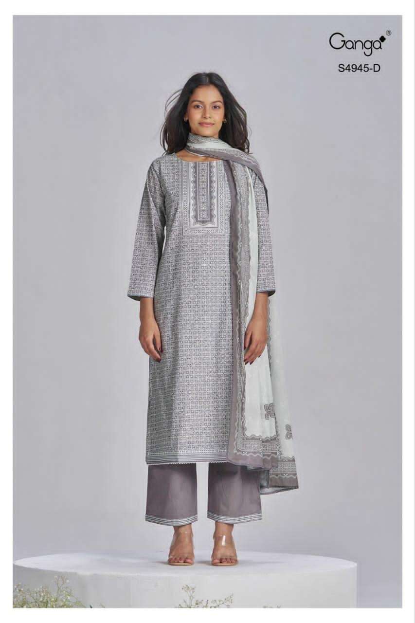 Ganga Fashion Hanima 4945 Premium Cotton Dress Material - Amrah Wholesale