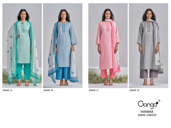 Ganga Fashion Hanima 4945 Premium Cotton Dress Material - Amrah Wholesale