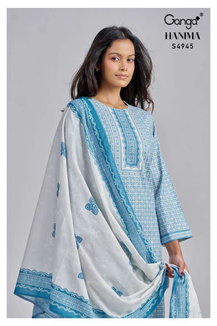Ganga Fashion Hanima 4945 Premium Cotton Dress Material - Amrah Wholesale
