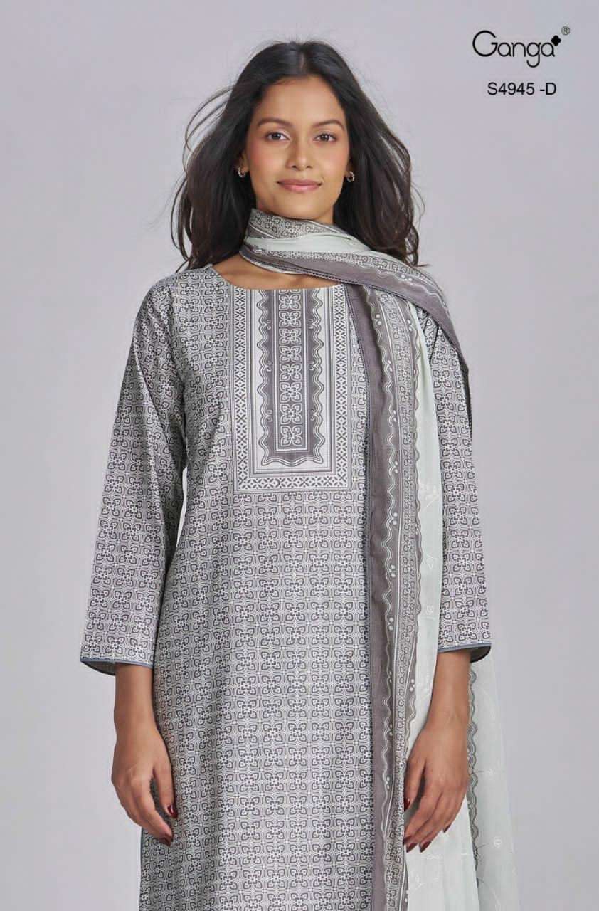 Ganga Fashion Hanima 4945 Premium Cotton Dress Material - Amrah Wholesale