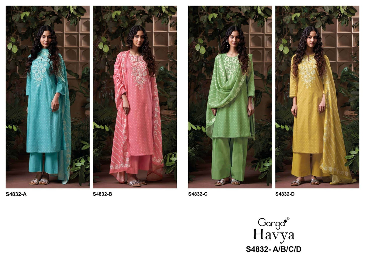 Ganga Fashion Havya 4832 Cotton Dress Material - Amrah Wholesale