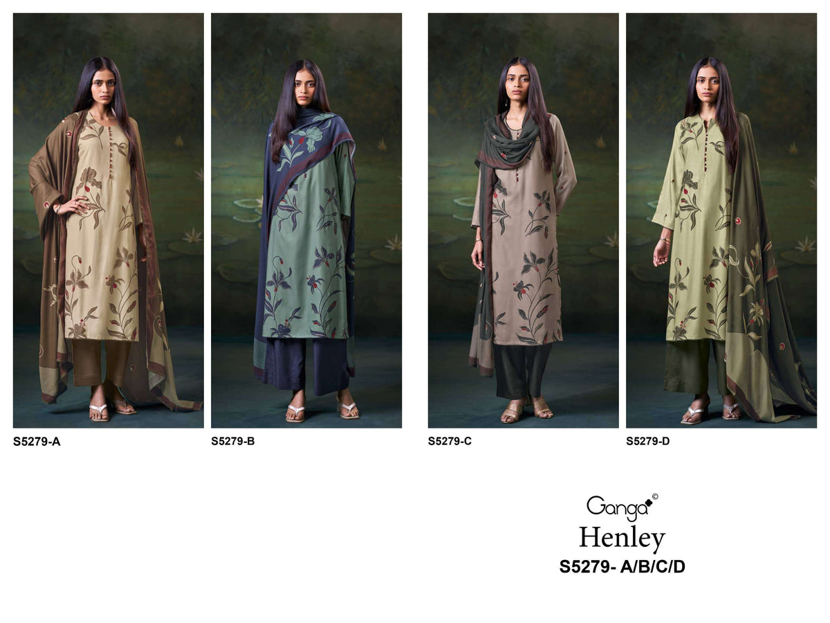 Ganga Fashion Henley 5279 Wool Pashmina Dress Material