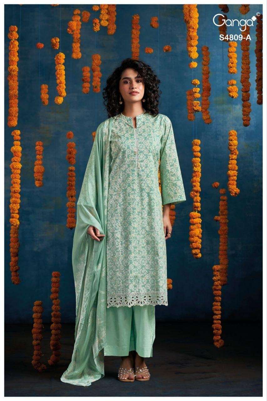 Ganga Fashion Hespera 4809 Premium Cotton Dress Material - Amrah Wholesale