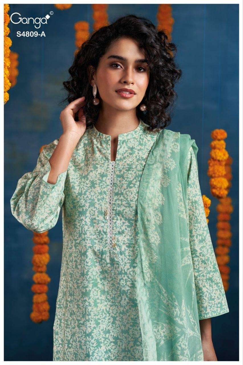 Ganga Fashion Hespera 4809 Premium Cotton Dress Material - Amrah Wholesale